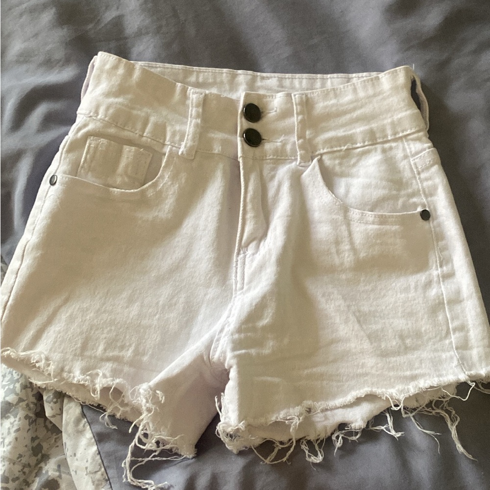 White Jean Shorts